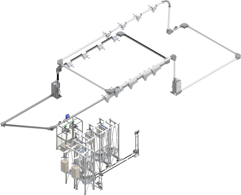 Impianto per il trasporto di fertilizzanti