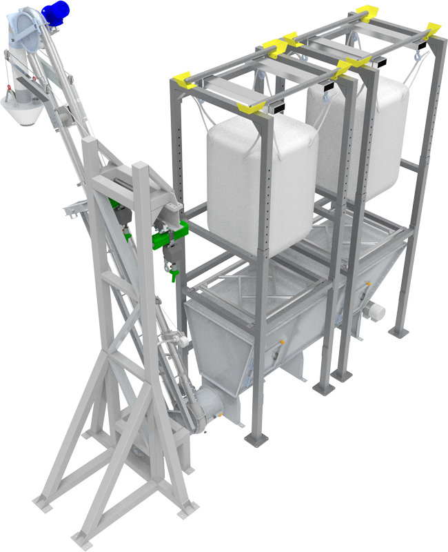 Impianto per il trasporto di granulo plastico