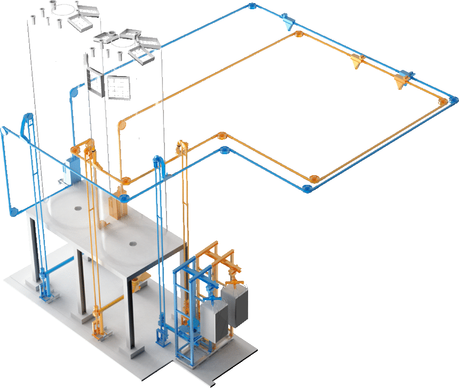 Impianto trasporto materie prime chimiche