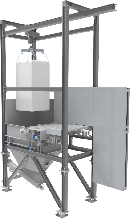 Svuota big bag con stazione taglio automatico