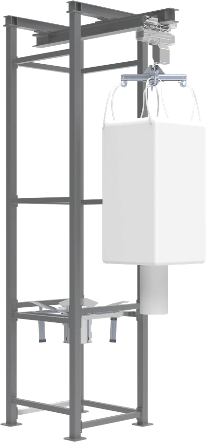 Svuota big bag monolitica con paranco di sollevamento