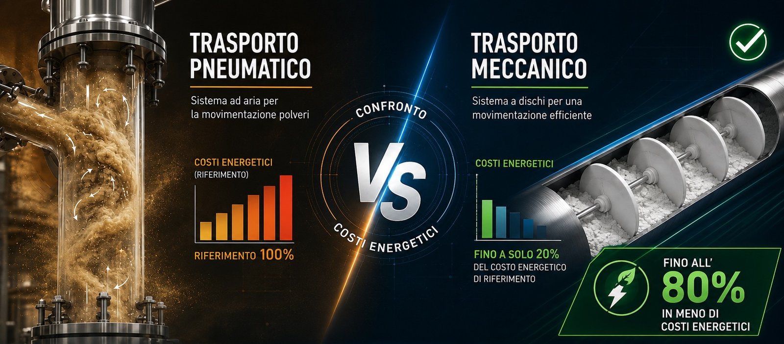 Copertina trasporto meccanico vs pneumatico
